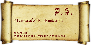 Plancsák Humbert névjegykártya
